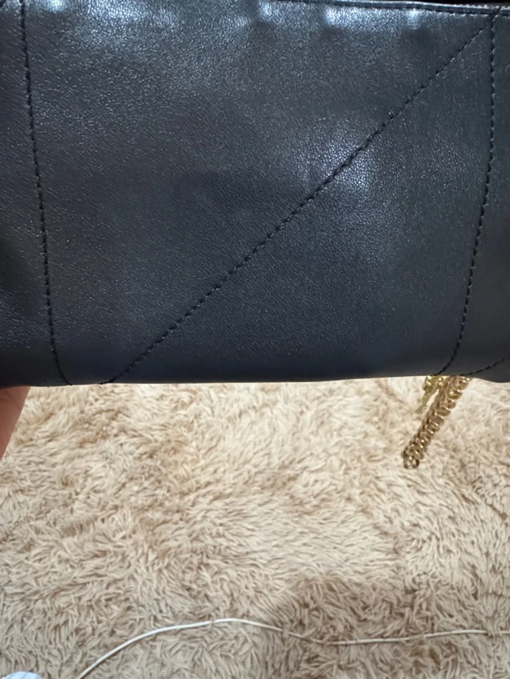 YSL Saint Laurent Jamie Pochon Black Leather Wristlet Clutch with Gold Hardware - Picture 13 of 16